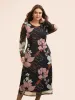 Crew Neck Floral Mesh Dress sold by Bloomchic
