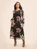 Crew Neck Floral Mesh Dress sold by Bloomchic