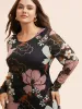 Crew Neck Floral Mesh Dress sold by Bloomchic
