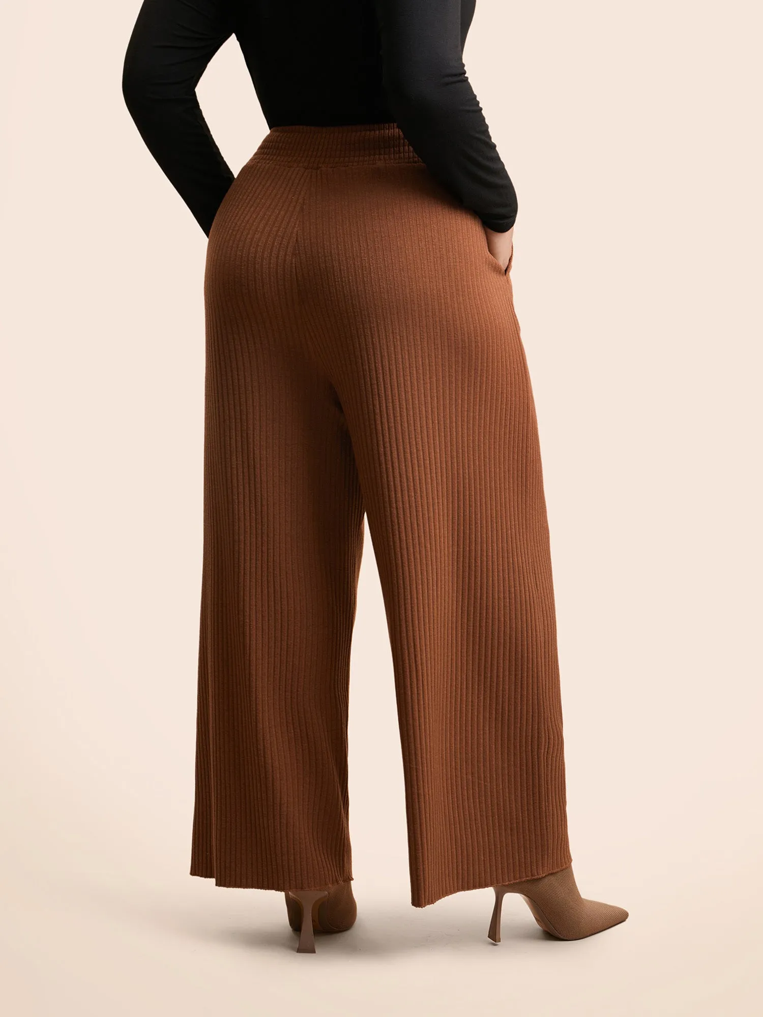 Textured Mid Rise Wide Leg Pants sold by Bloomchic product image thumbnail 2