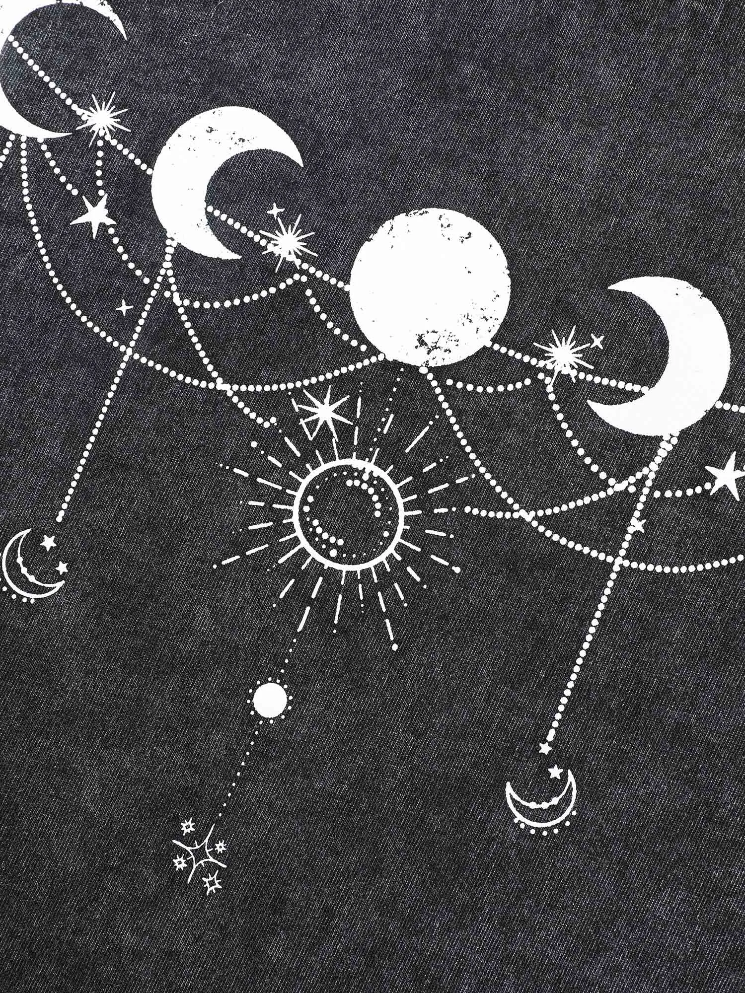 Moon & Star Print Vintage Pocket Sweatshirt sold by Bloomchic product image thumbnail 5