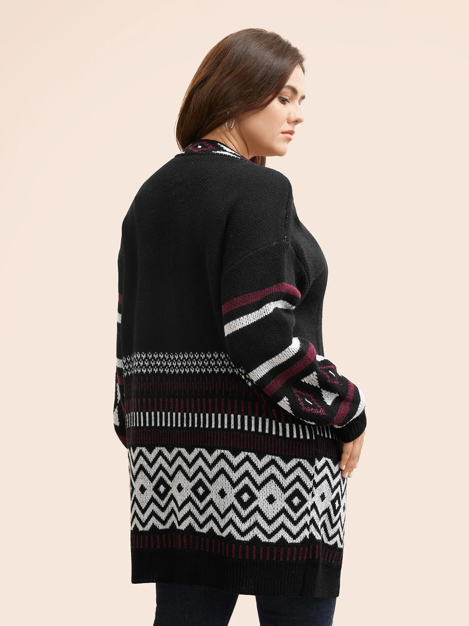 Bandana Drop Shoulder Pocket Cardigan sold by Bloomchic product image thumbnail 2