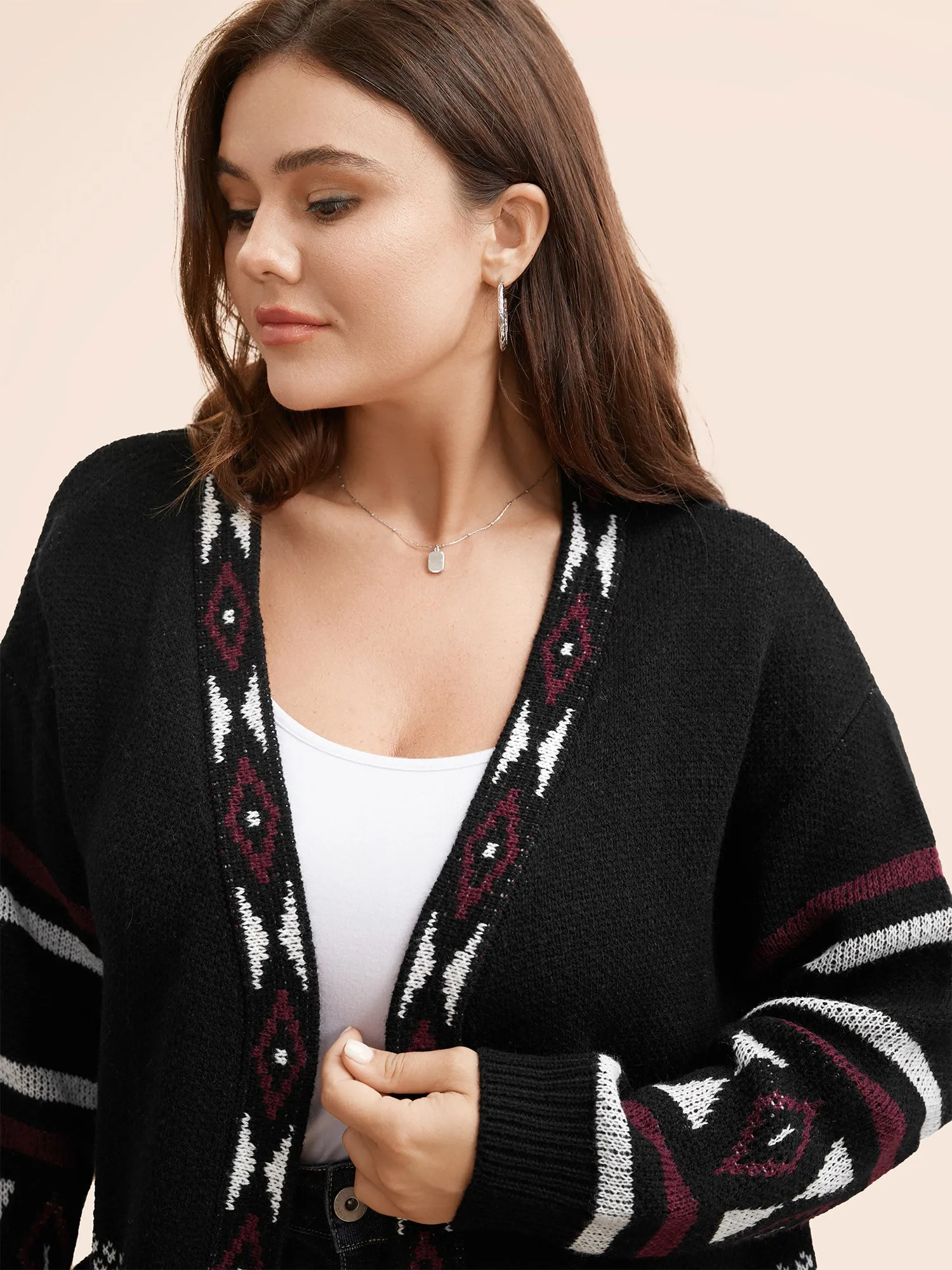 Bandana Drop Shoulder Pocket Cardigan sold by Bloomchic product image thumbnail 4