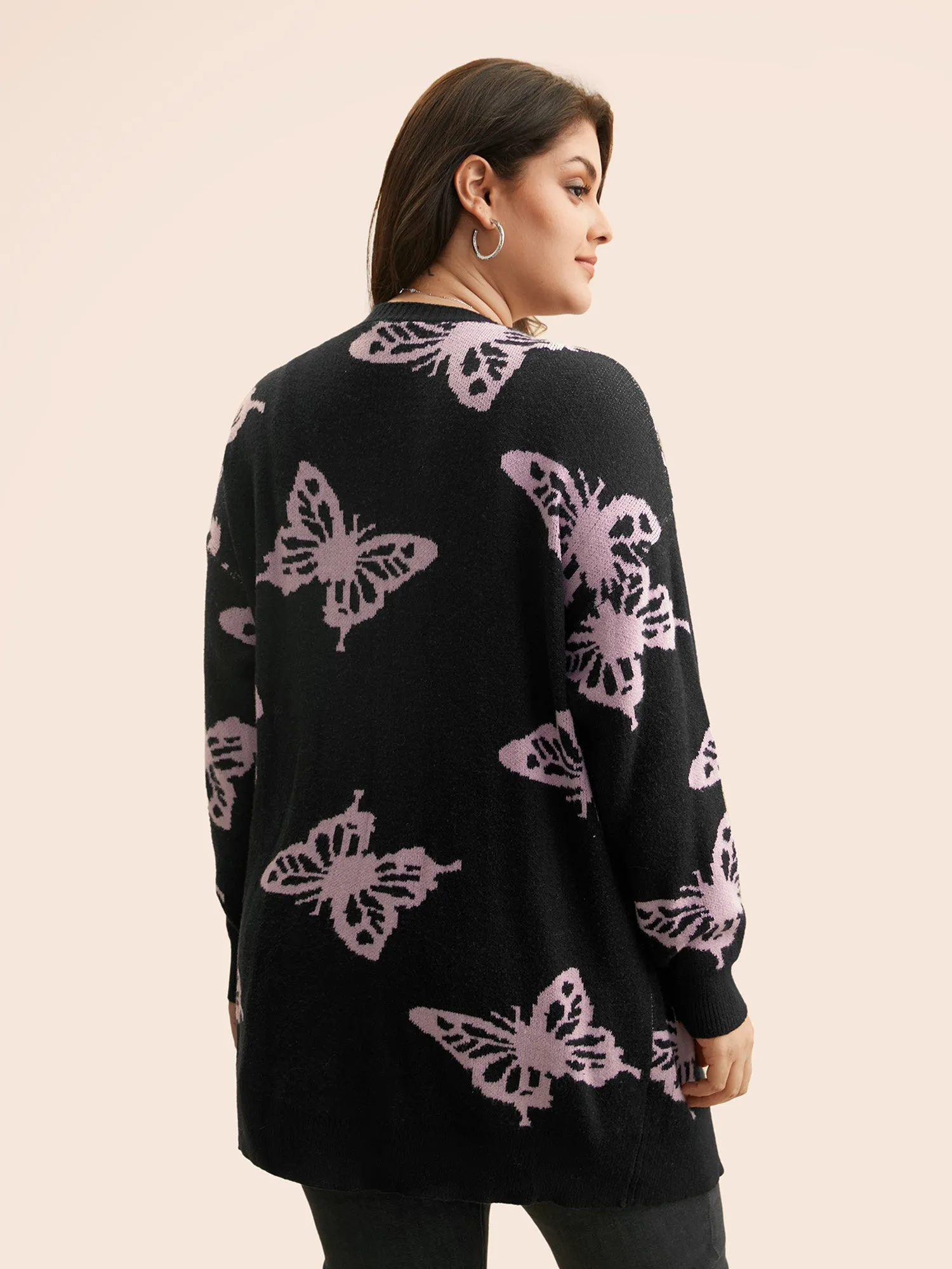 Butterfly Print Open Front Cardigan sold by Bloomchic product image thumbnail 2