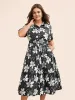 Floral Shirt Collar Belted Midi Dress sold by Bloomchic