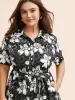 Floral Shirt Collar Belted Midi Dress sold by Bloomchic
