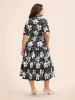 Floral Shirt Collar Belted Midi Dress sold by Bloomchic