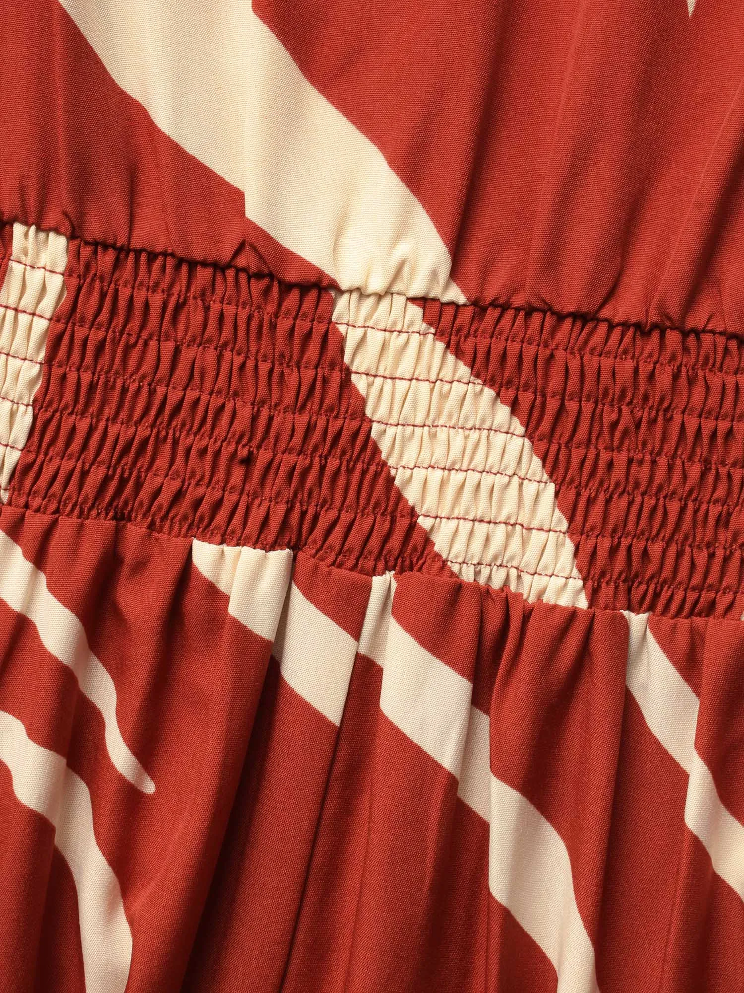 V Neck Geometric Shirred Midi Dress sold by Bloomchic product image thumbnail 5