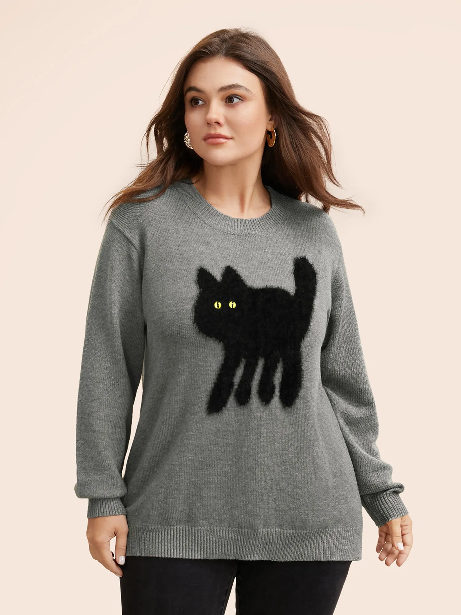 Supersoft Essentials Cat Slit Hem Pullover sold by Bloomchic