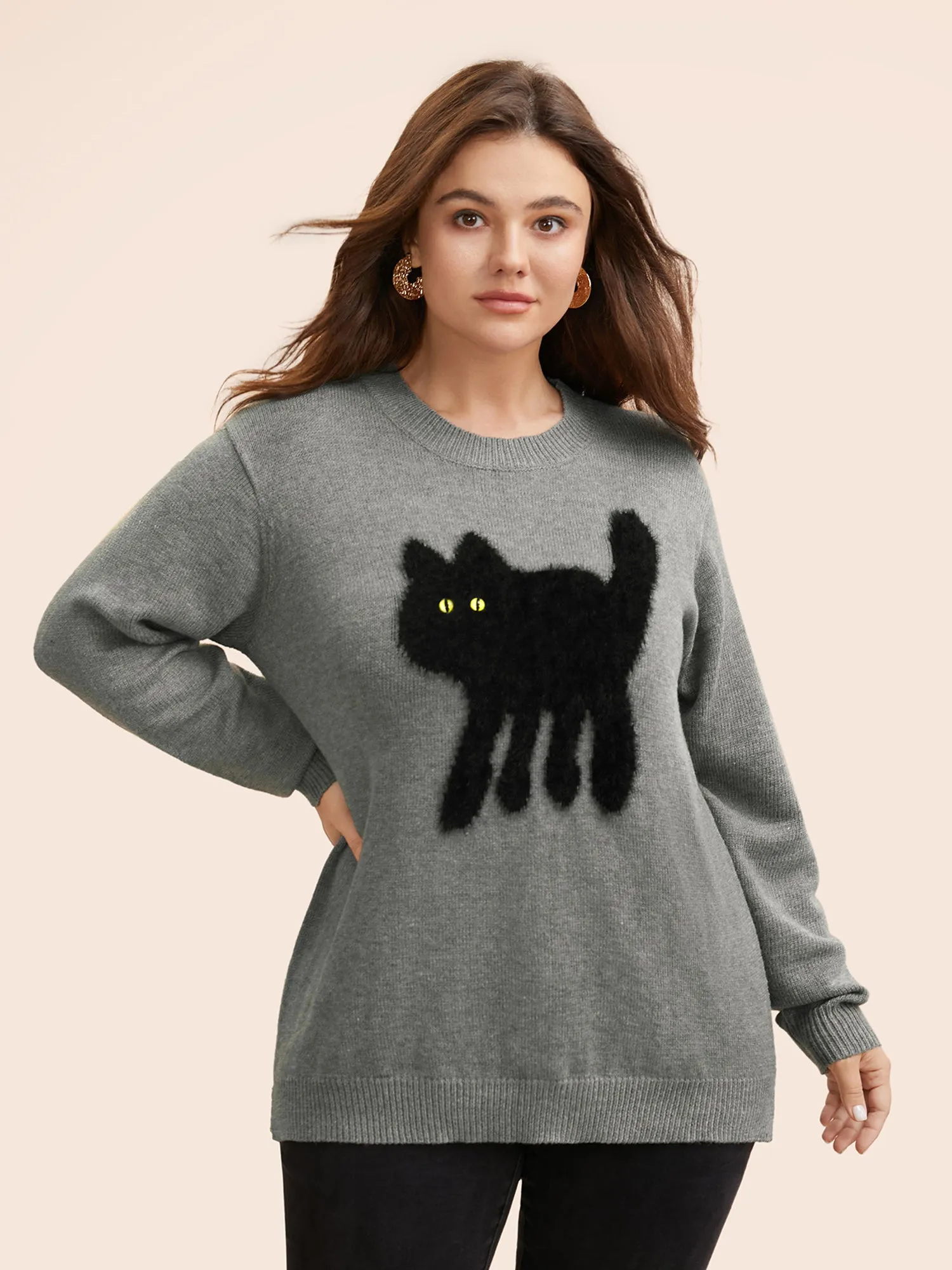 Supersoft Essentials Cat Slit Hem Pullover sold by Bloomchic product image thumbnail 3