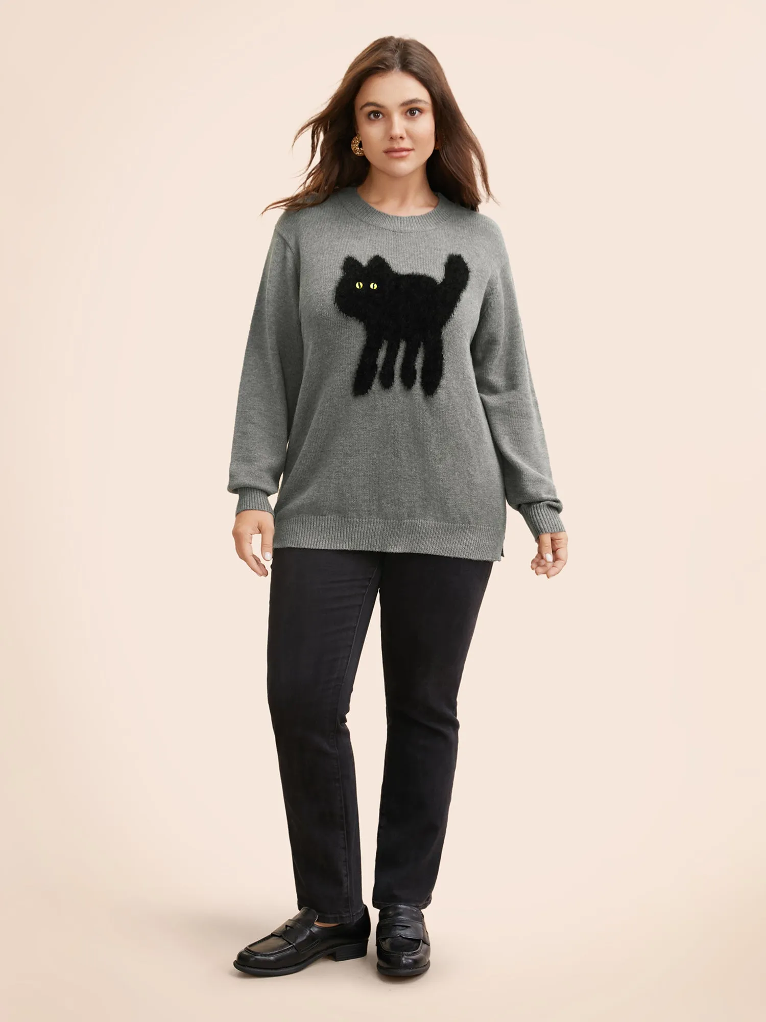 Supersoft Essentials Cat Slit Hem Pullover sold by Bloomchic product image thumbnail 4