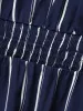 Striped Shirred Lantern Sleeve Maxi Dress sold by Bloomchic
