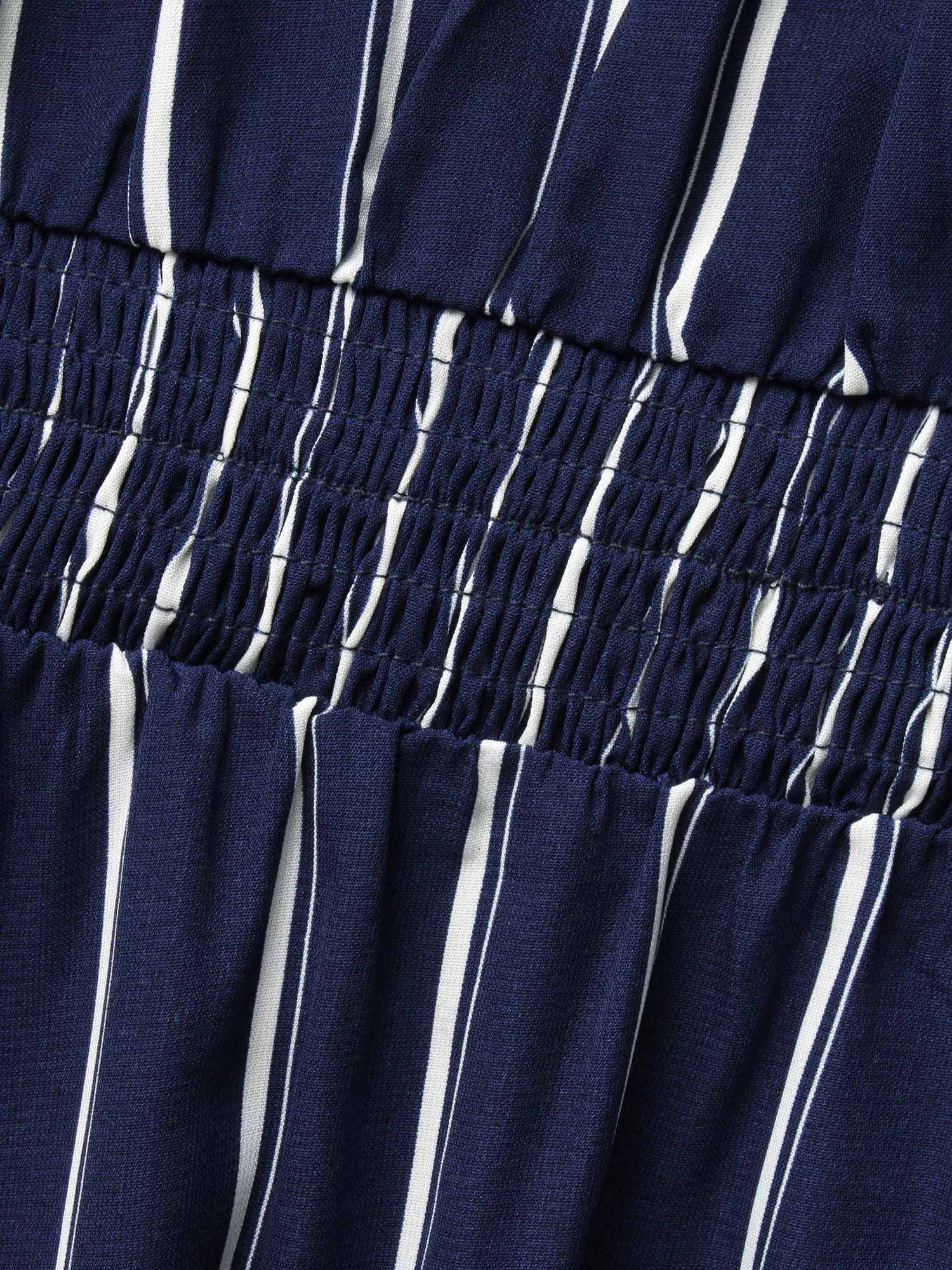 Striped Shirred Lantern Sleeve Maxi Dress sold by Bloomchic product image thumbnail 5