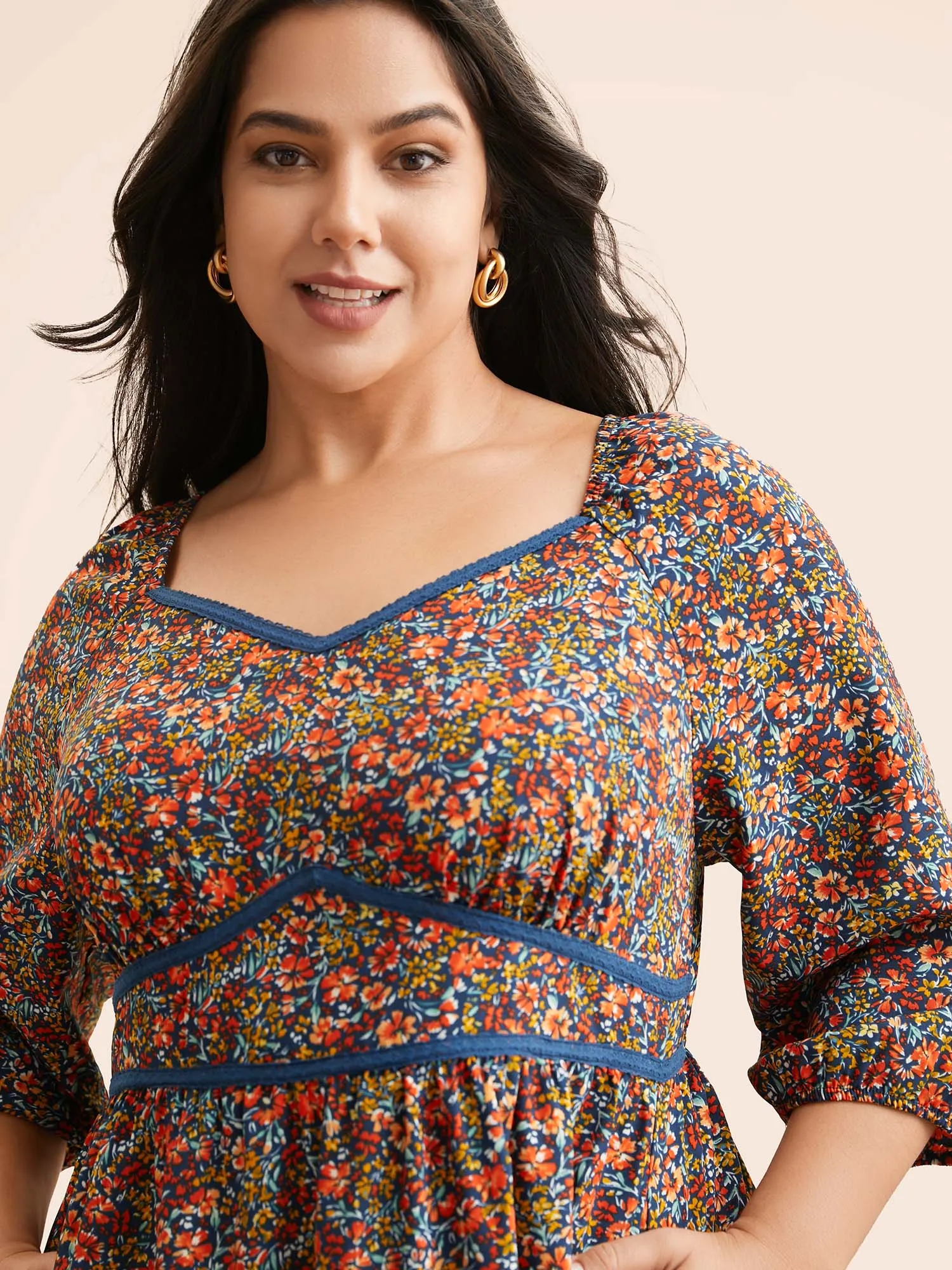 Ditsy Floral Woven Ribbon Maxi Dress sold by Bloomchic product image thumbnail 4