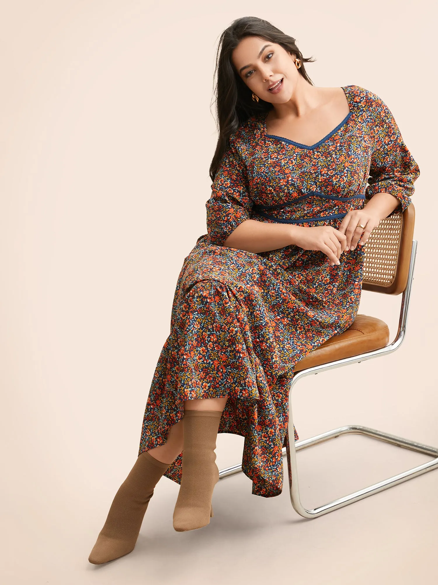 Ditsy Floral Woven Ribbon Maxi Dress sold by Bloomchic product image thumbnail 2