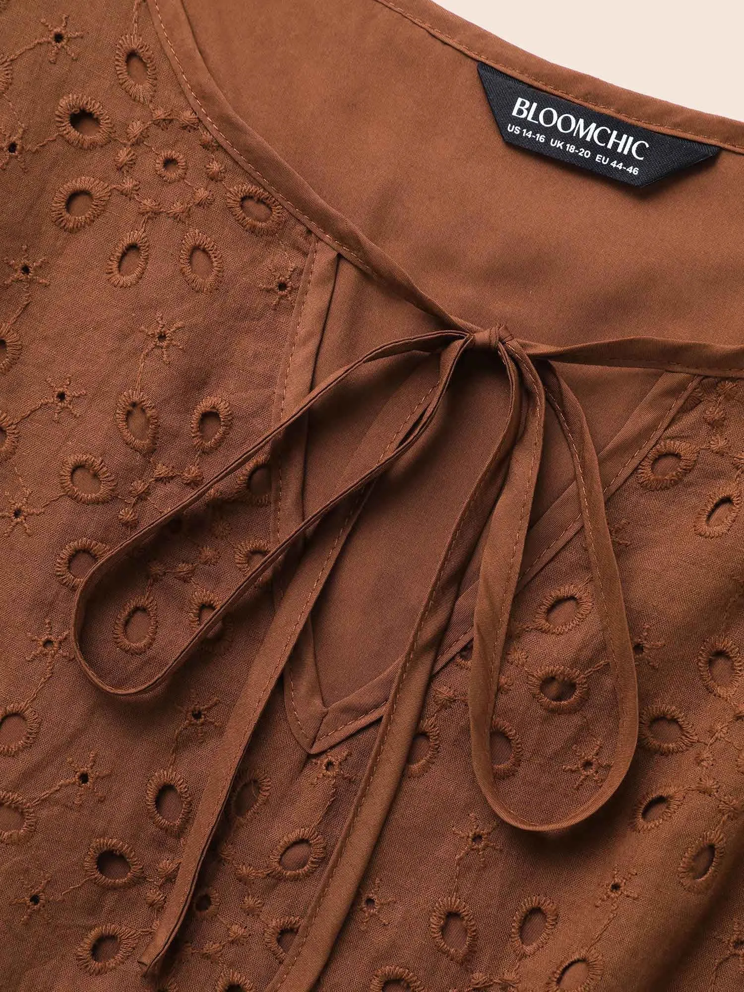 Broderie Anglaise Patchwork Tie Knot Dress sold by Bloomchic product image thumbnail 5