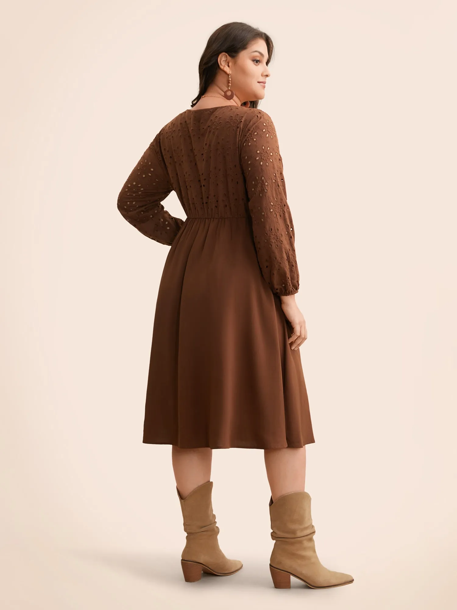 Broderie Anglaise Patchwork Tie Knot Dress sold by Bloomchic product image thumbnail 4