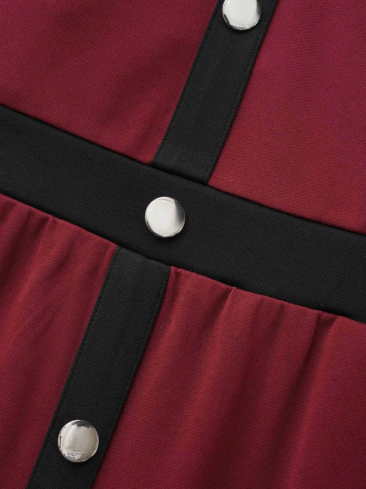 Contrast Patchwork Metal Detail Dress sold by Bloomchic product image thumbnail 5