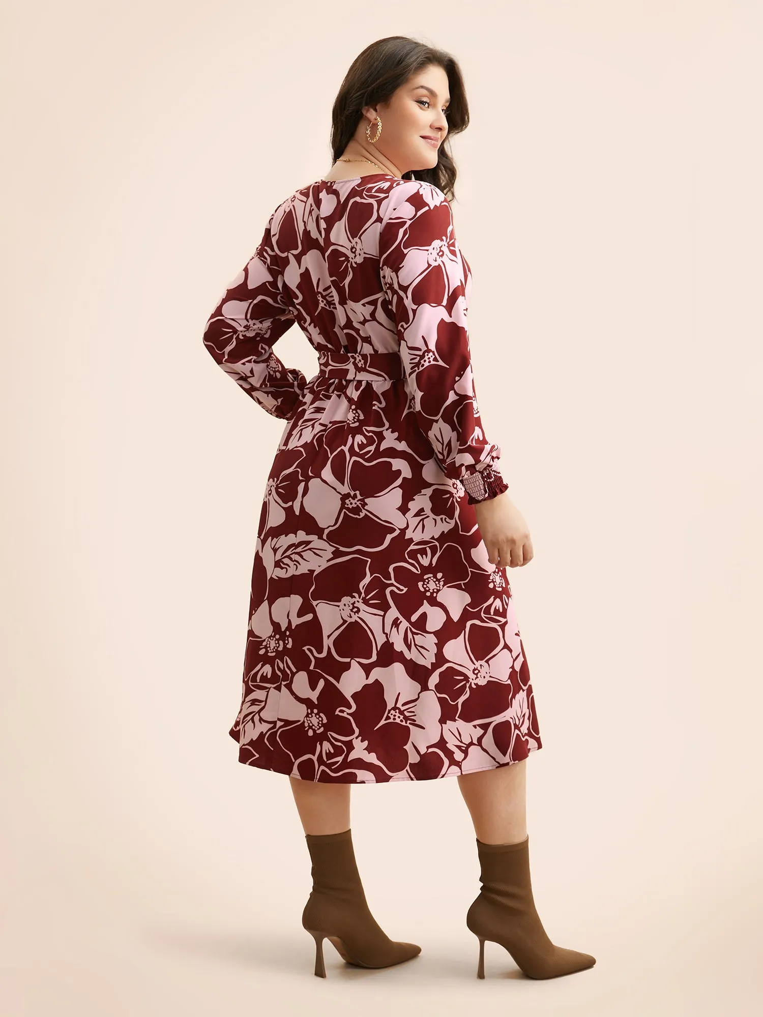 Floral Button Up Belted Dress sold by Bloomchic product image thumbnail 3