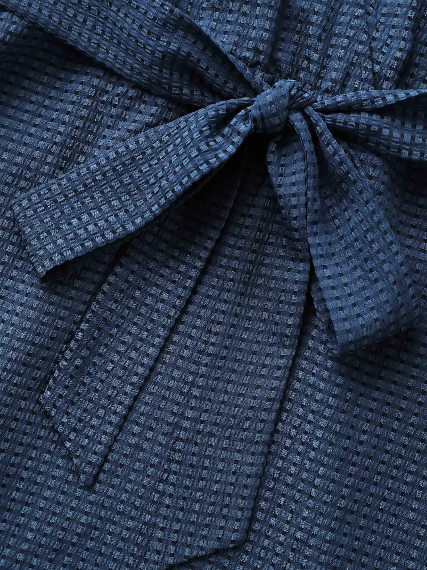 Overlap Collar Plain Textured Midi Dress sold by Bloomchic product image thumbnail 5