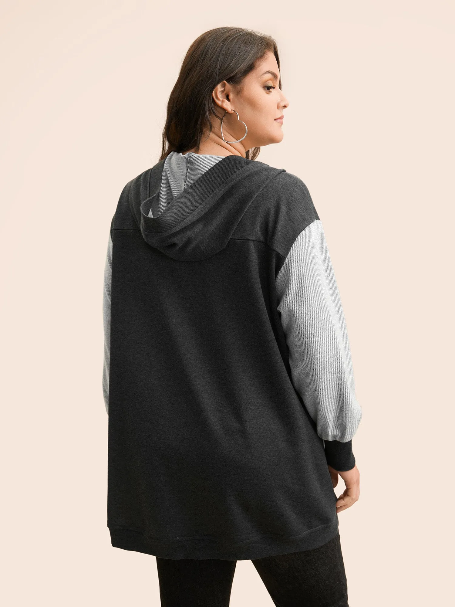 Patchwork Contrast Hooded Jacket sold by Bloomchic product image thumbnail 5