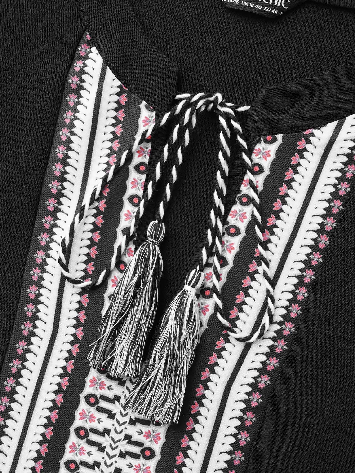 Bandana Tie Knot Lantern Sleeve Dress sold by Bloomchic product image thumbnail 5