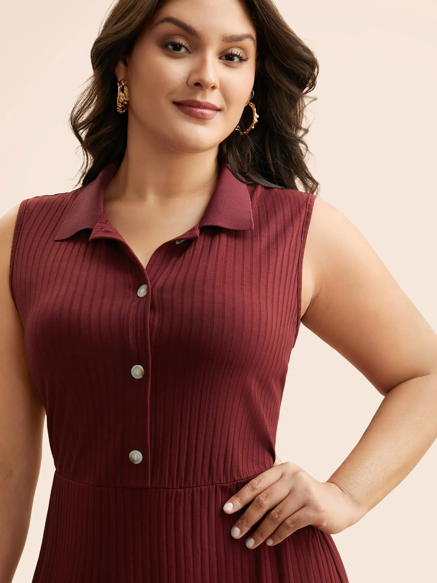 Contrast Patchwork Button Up Dress sold by Bloomchic product image thumbnail 4