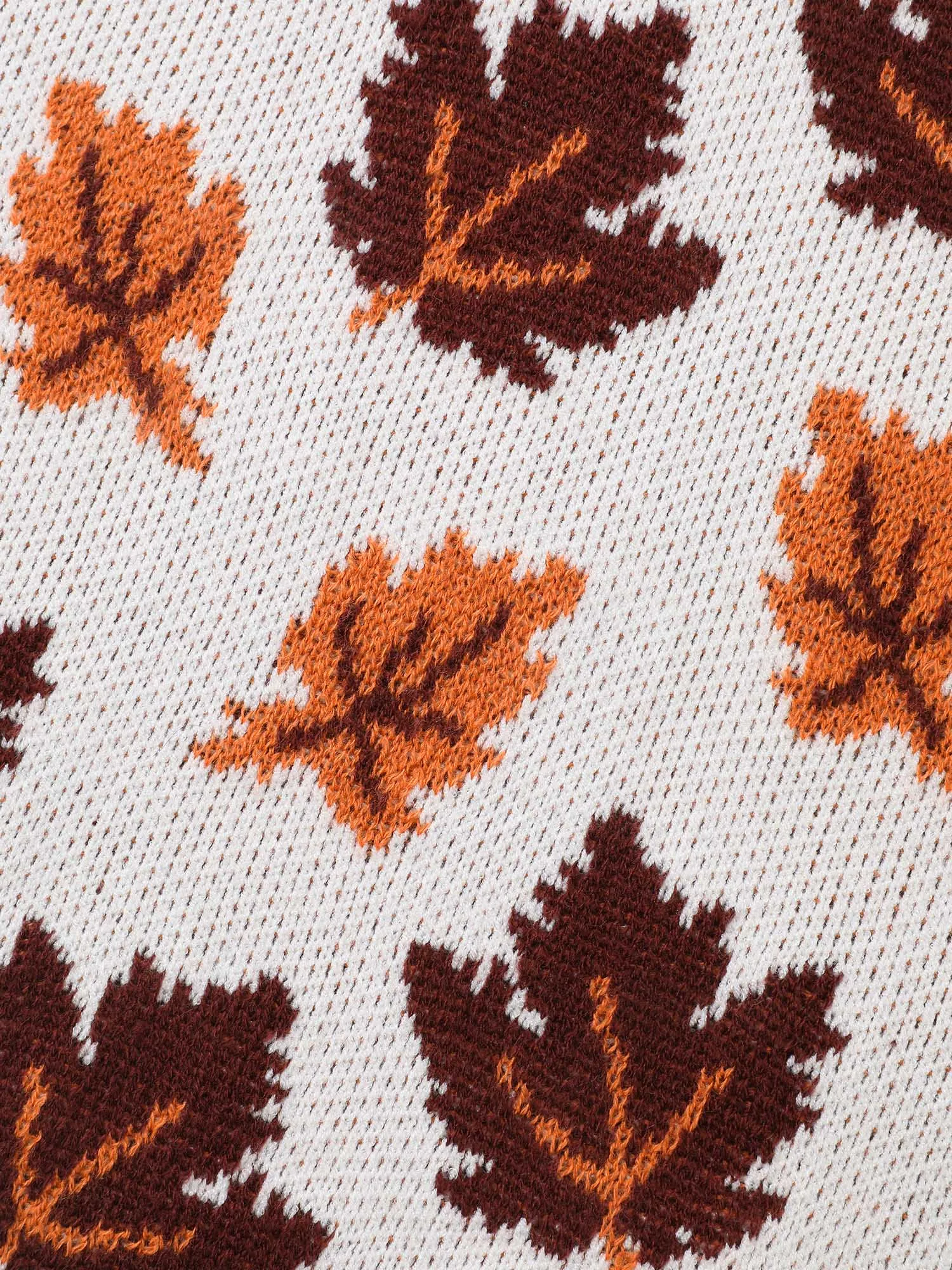 Leaves Jacquard Drop Shoulder Sleeve Pullover sold by Bloomchic product image thumbnail 5