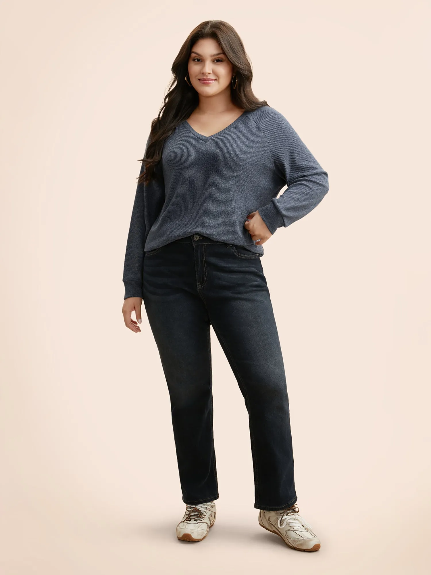 Plain Textured Raglan Sleeve T-shirt sold by Bloomchic product image thumbnail 3