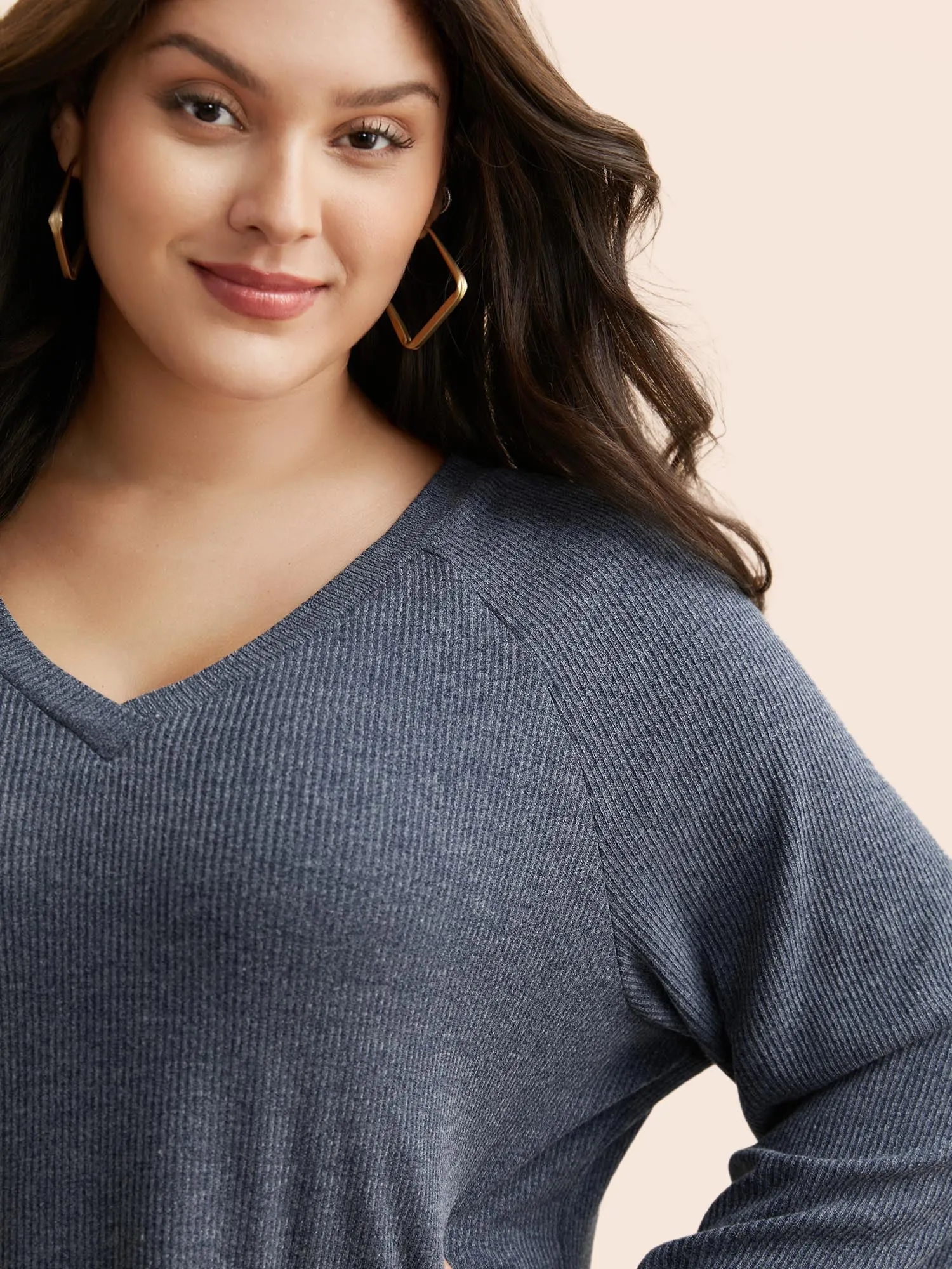 Plain Textured Raglan Sleeve T-shirt sold by Bloomchic product image thumbnail 4