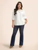 Crew Neck Floral Embroidered Gathered Blouse sold by Bloomchic