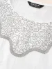 Crew Neck Floral Embroidered Gathered Blouse sold by Bloomchic