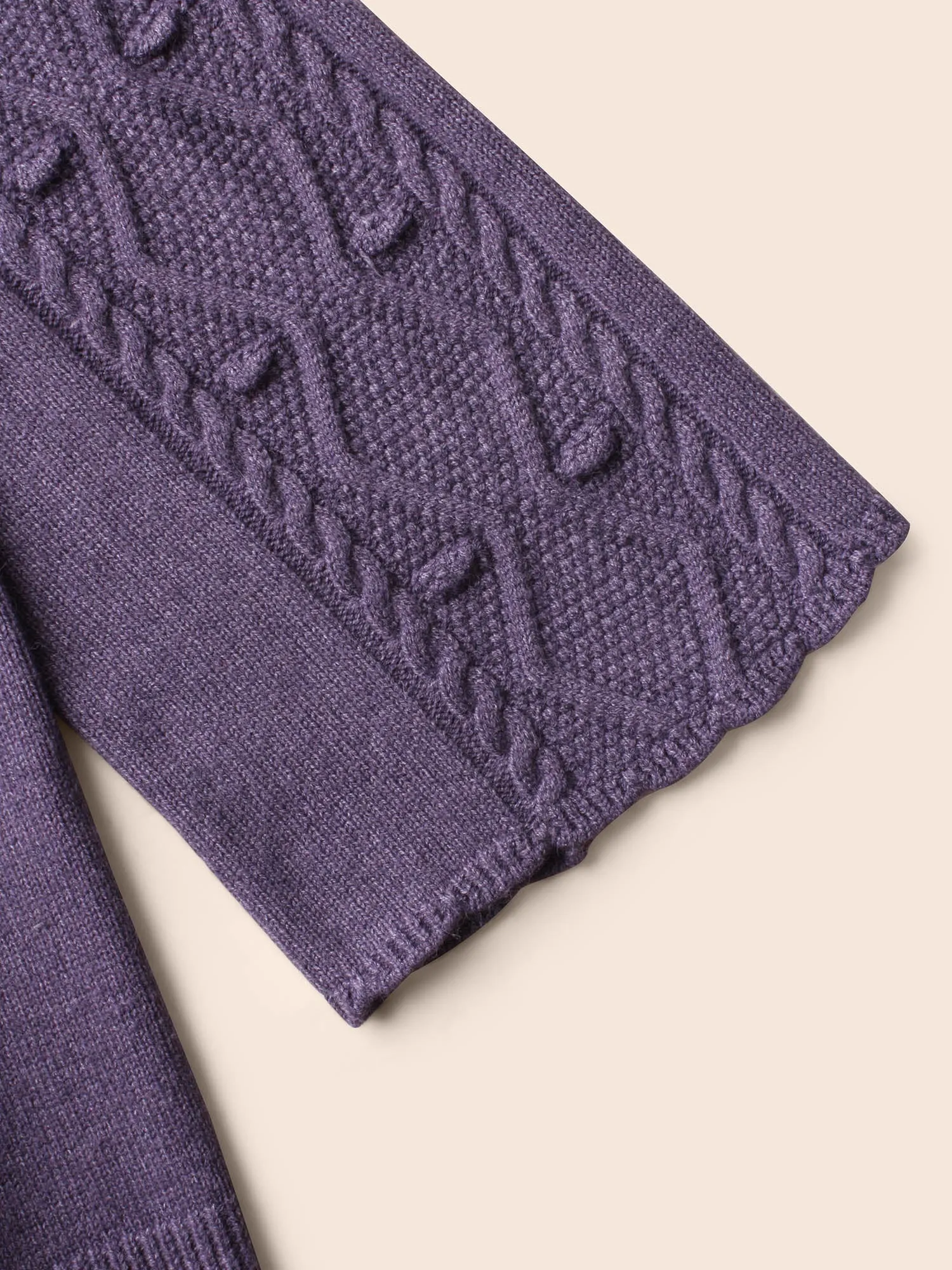 Turtleneck Texture Cable Knit Pullover sold by Bloomchic product image thumbnail 5