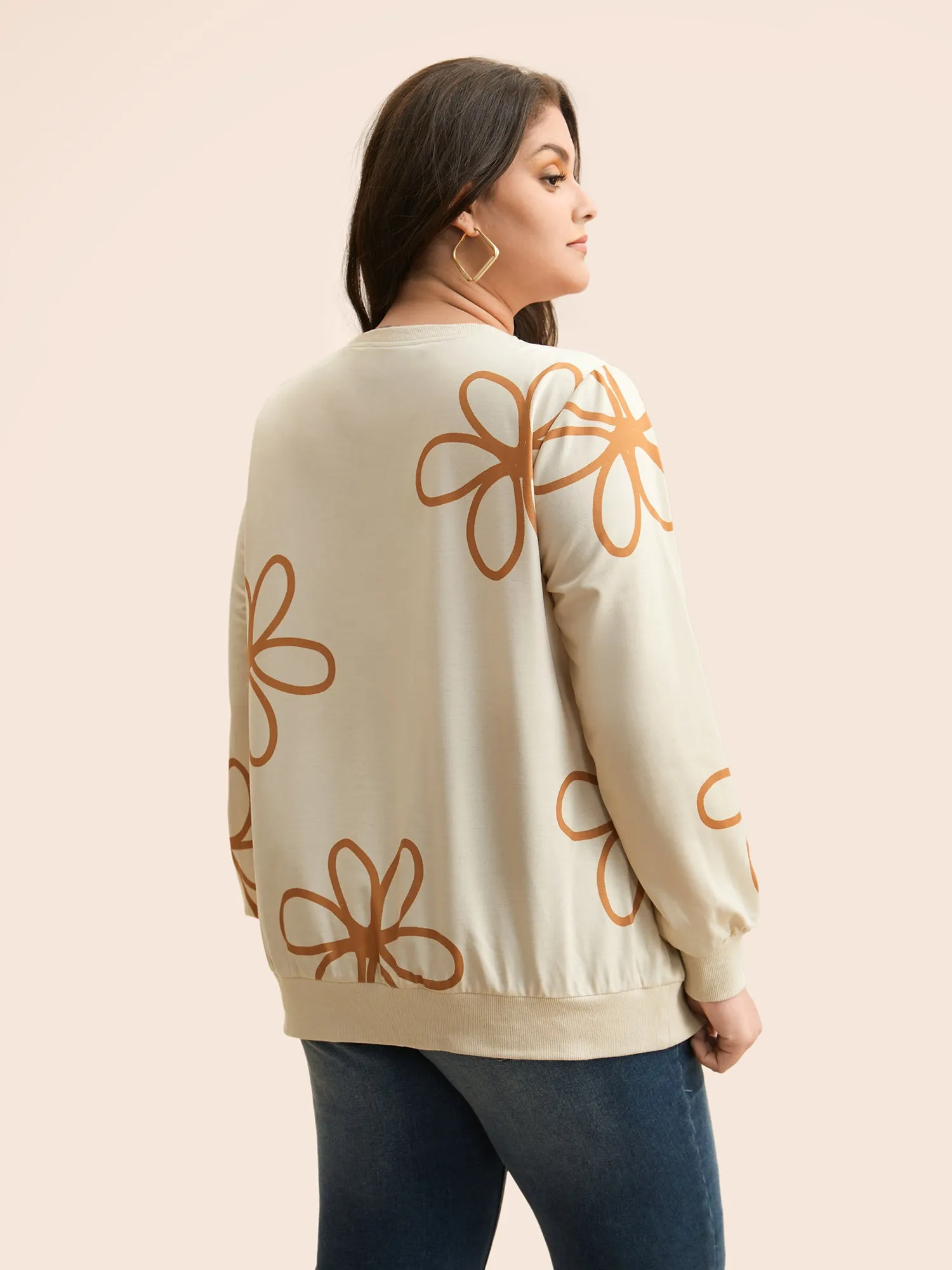 Floral Print Crew Neck Sweatshirt sold by Bloomchic product image thumbnail 2