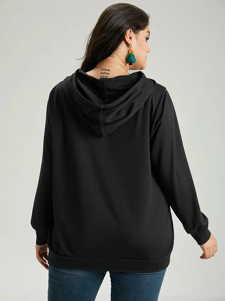 Christmas Letter Hooded Drawstring Pocket Sweatshirt sold by Bloomchic product image thumbnail 2