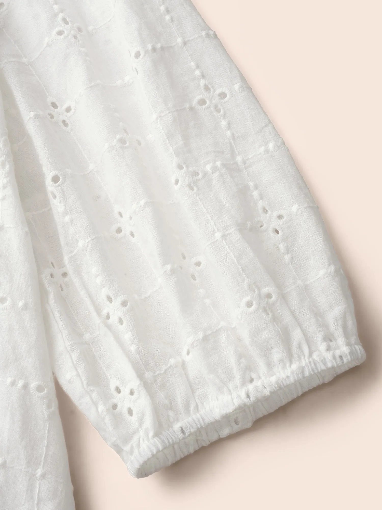 Solid Broderie Anglaise Tie Knot Dress sold by Bloomchic product image thumbnail 5