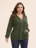 Texture Pocket Drawstring Hooded Sweatshirt sold by Bloomchic