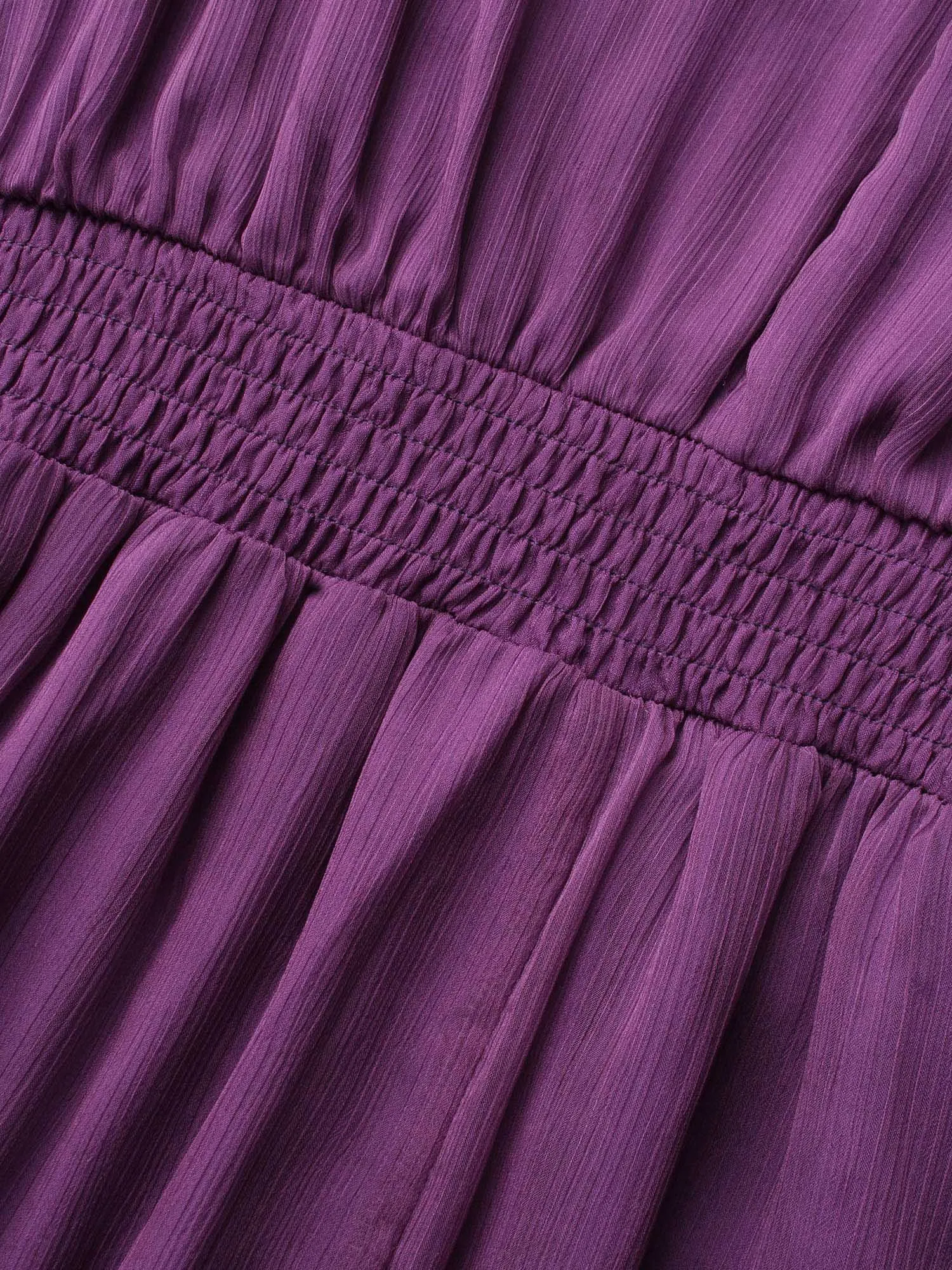 Chiffon Ruffle Cap Sleeve Shirred Dress sold by Bloomchic product image thumbnail 5