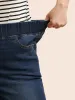Dark Wash Elastic Waist Skinny Jeans sold by Bloomchic