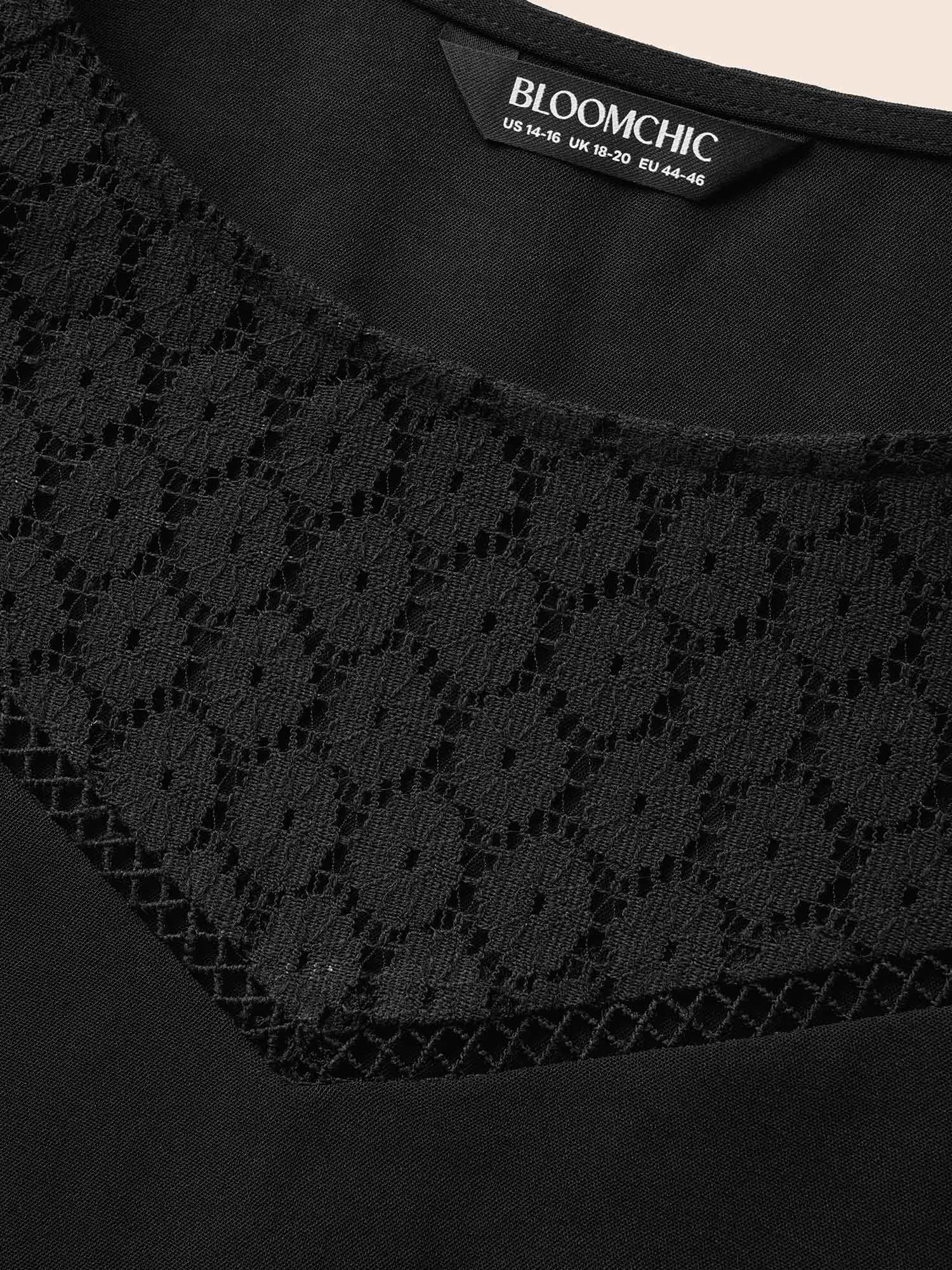 Crochet Lace Mesh Gathered Pocket Dress sold by Bloomchic product image thumbnail 5