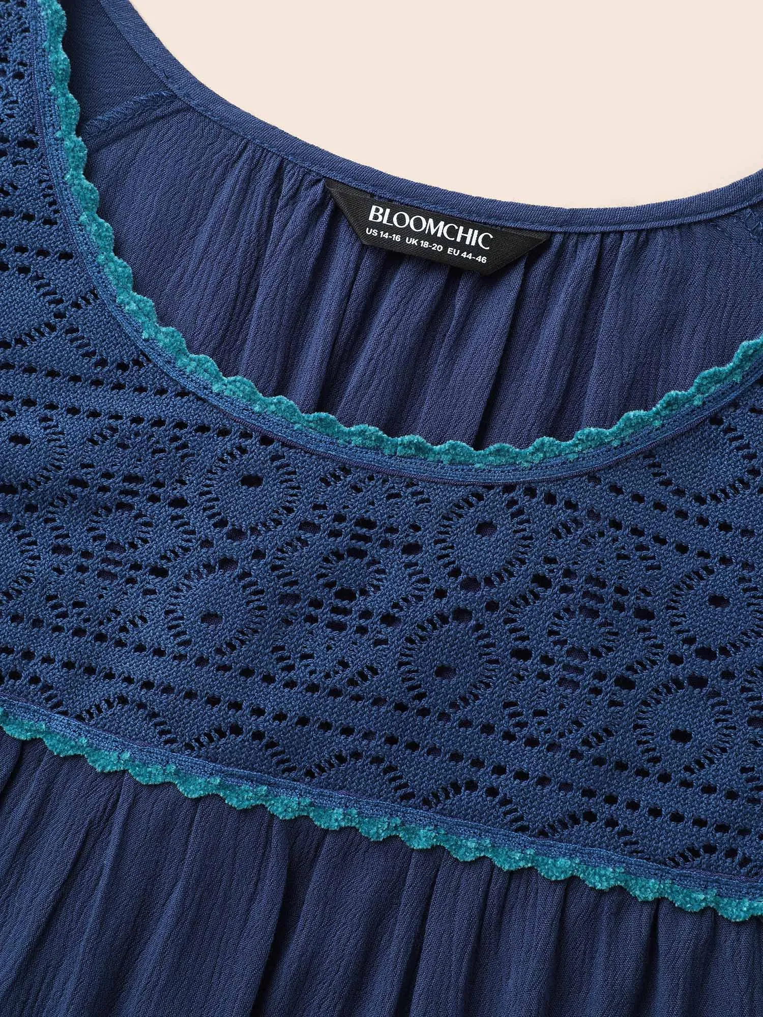 Texture Woven Ribbon Gathered Blouse sold by Bloomchic product image thumbnail 5