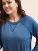 Heather Stitch Raglan Sleeve T-shirt sold by Bloomchic