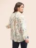 Shirt Collar Floral Patched Pocket Blouse sold by Bloomchic
