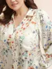 Shirt Collar Floral Patched Pocket Blouse sold by Bloomchic