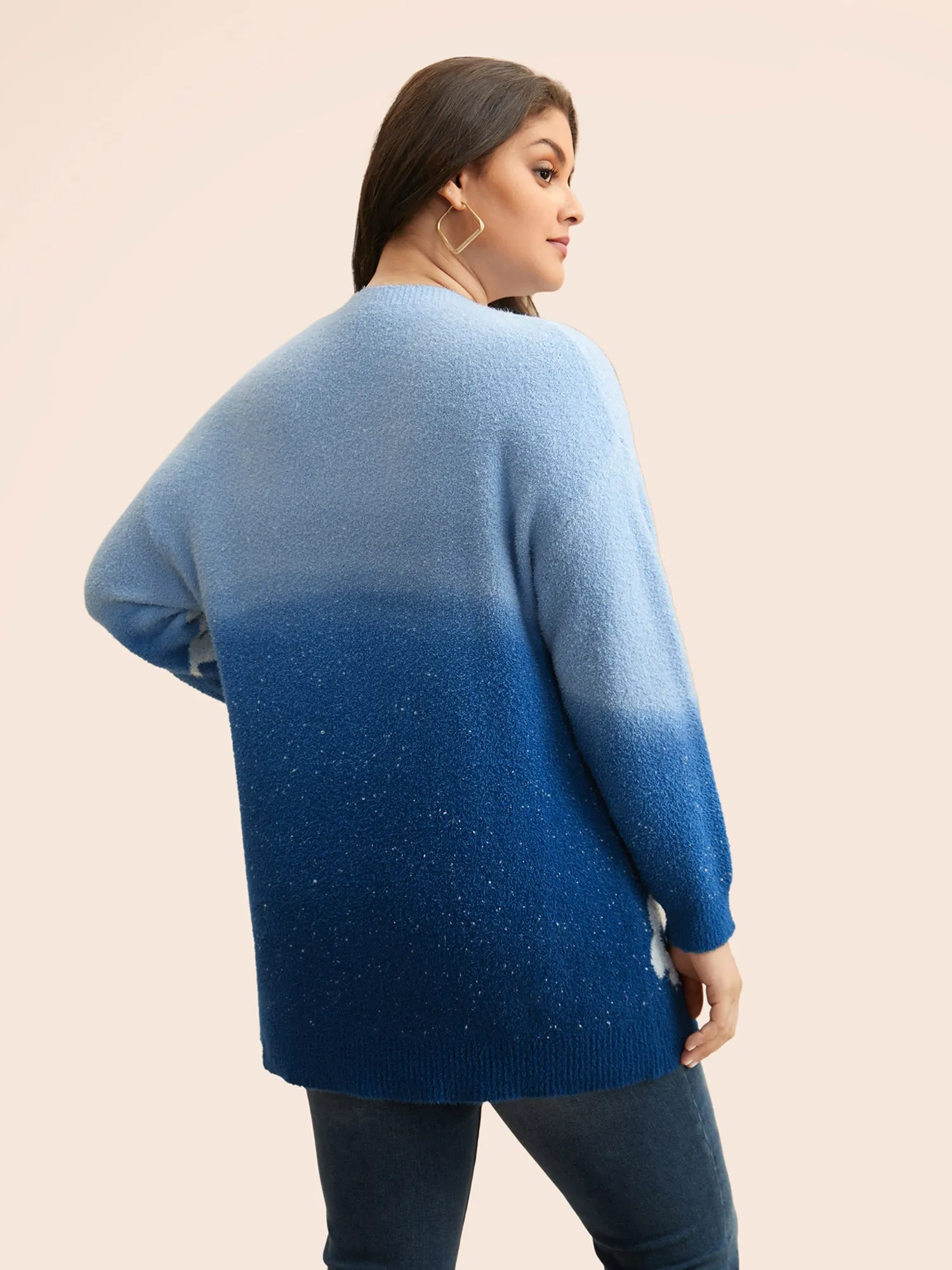 Floral Jacquard Ombre Drop Shoulder Pullover sold by Bloomchic product image thumbnail 2