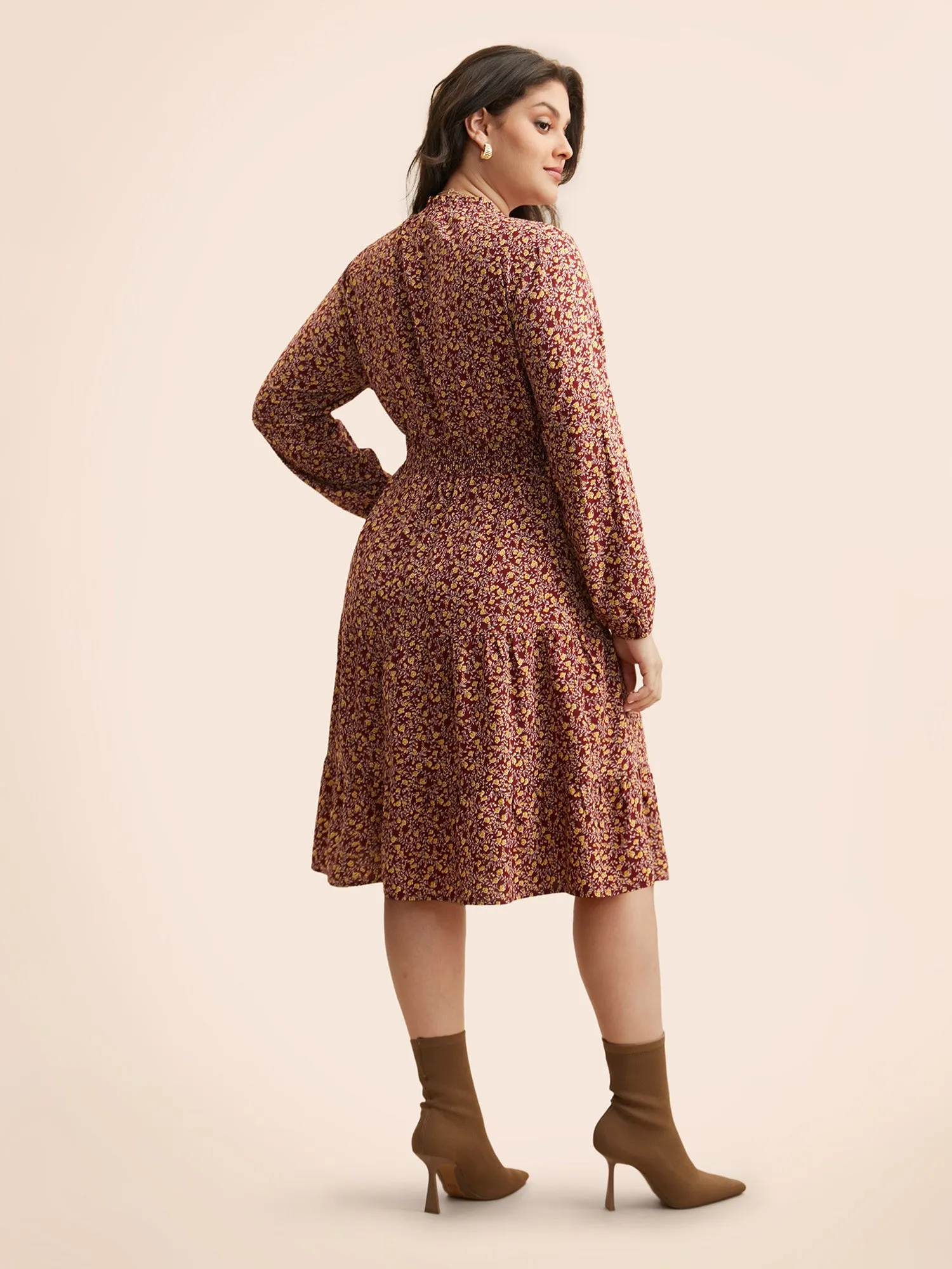 Ditsy Floral Shirred Frill Trim Dress sold by Bloomchic product image thumbnail 4