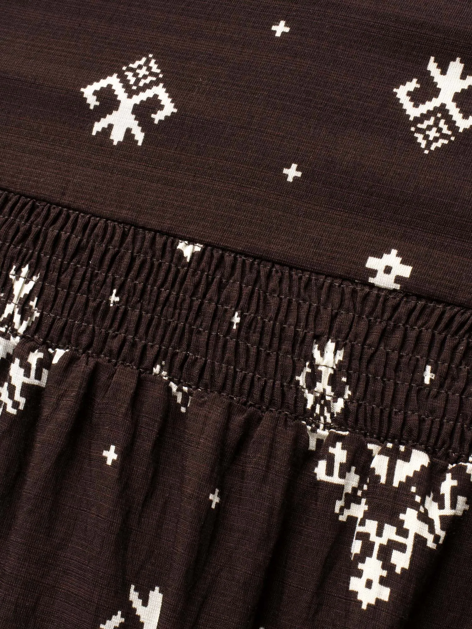 Boho Print Square Neck Shirred Dress sold by Bloomchic product image thumbnail 5