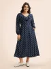 Polka Dot Ruffle Trim Midi Dress sold by Bloomchic