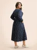 Polka Dot Ruffle Trim Midi Dress sold by Bloomchic