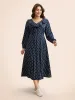 Polka Dot Ruffle Trim Midi Dress sold by Bloomchic